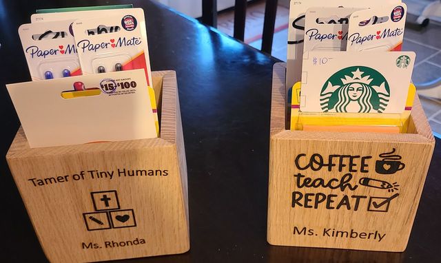 Teacher gift card holders